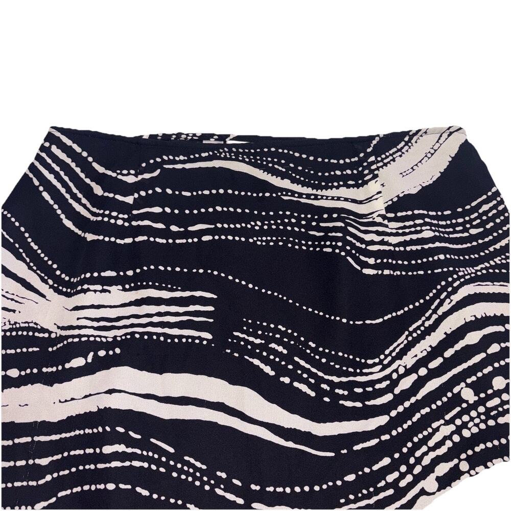 Talbots Skirt Black/Cream Aquatic Look Print 100% Pure Silk Classy Sz 8 Knee L - Picture 5 of 9